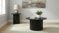 Hamlyn Round Fluted Occasional Cocktail Coffee Table Black