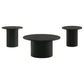 Hamlyn 3-piece Round Fluted Coffee and End Table Set Black