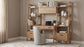 Fabian 2-piece 3-shelf Bookshelf with Drawer Distressed Light Brown
