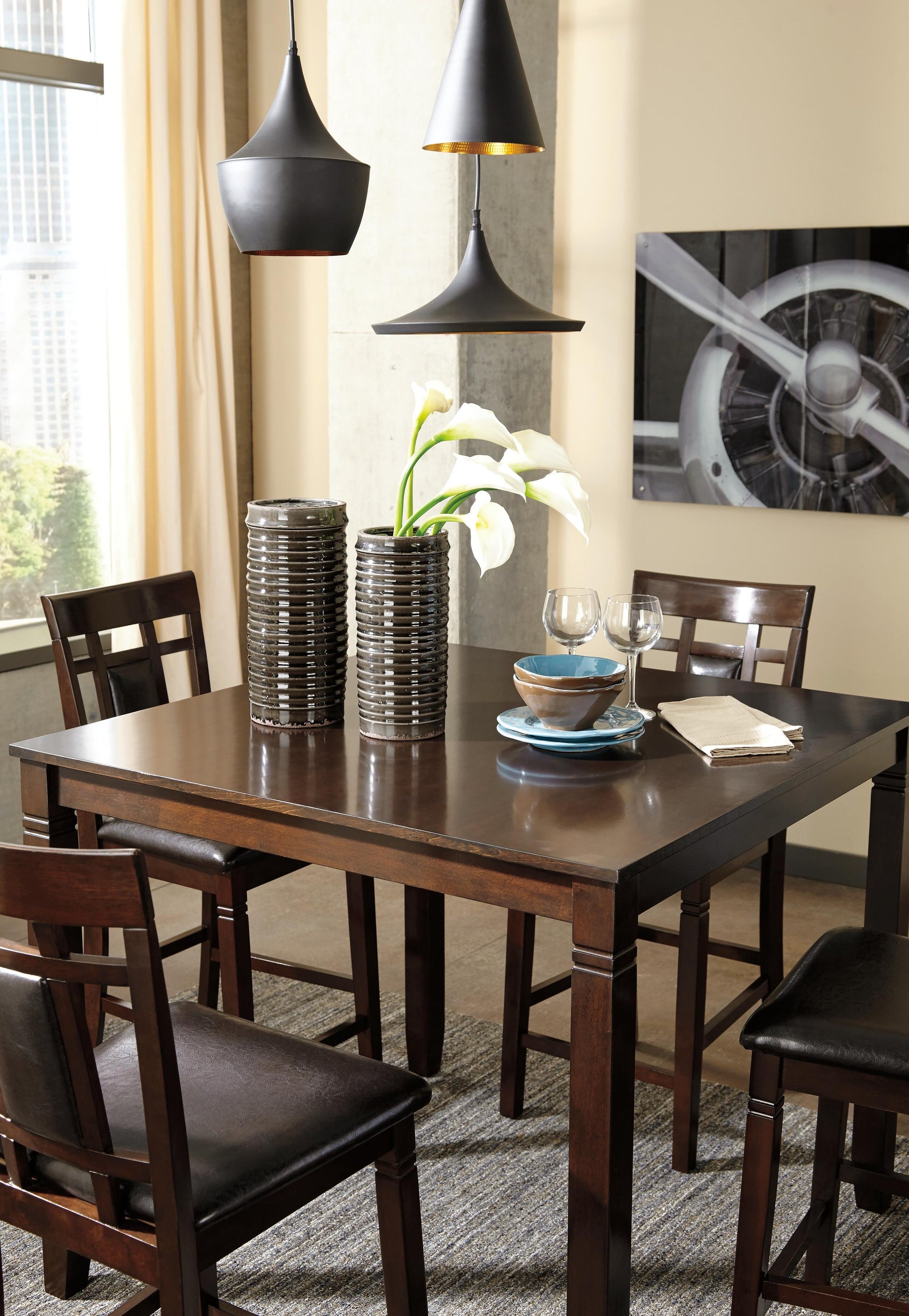 Bennox DRM Counter Table Set (5/CN) - Discount Furniture Connection