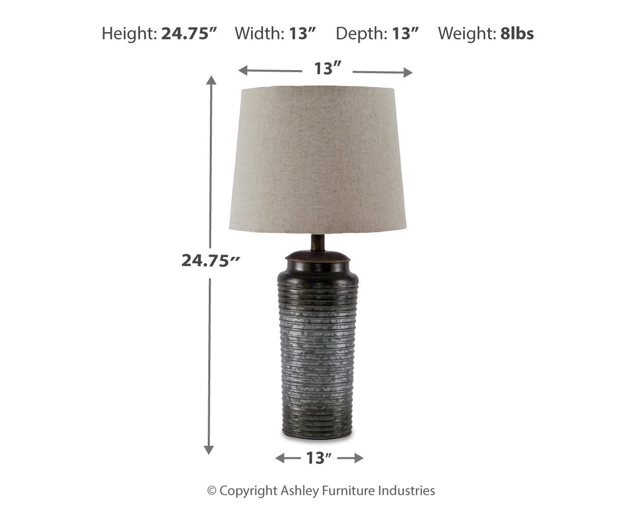 Norbert Metal Table Lamp (2/CN) - Discount Furniture Connection