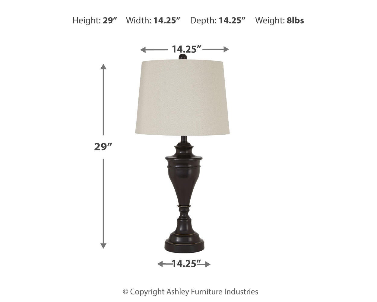 Darlita Metal Table Lamp (2/CN) - Discount Furniture Connection