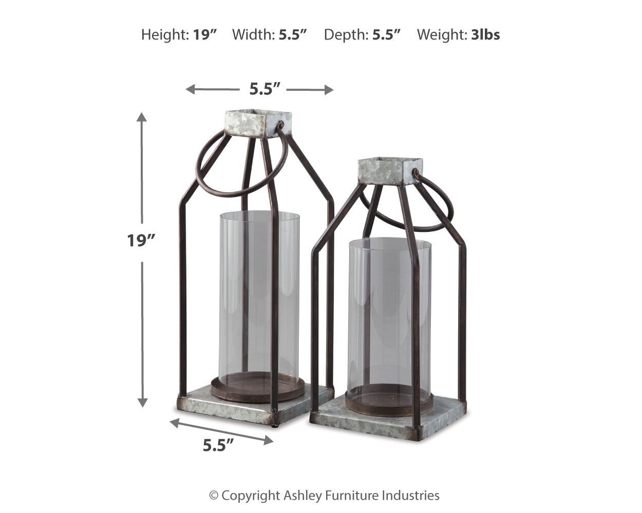 Diedrick Lantern Set (2/CN) - Discount Furniture Connection