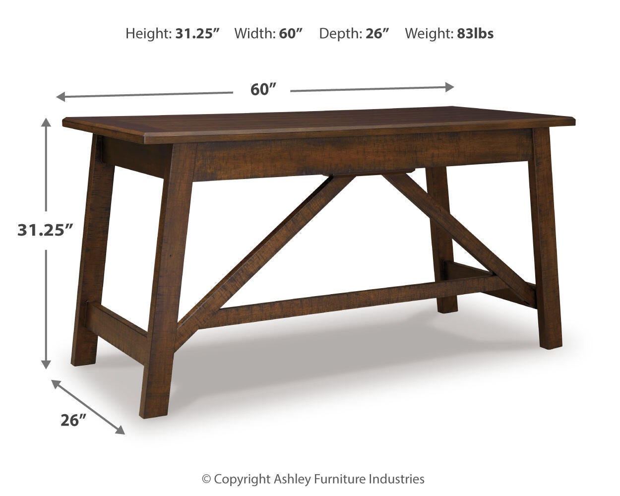 Baldridge Home Office Large Leg Desk - Discount Furniture Connection
