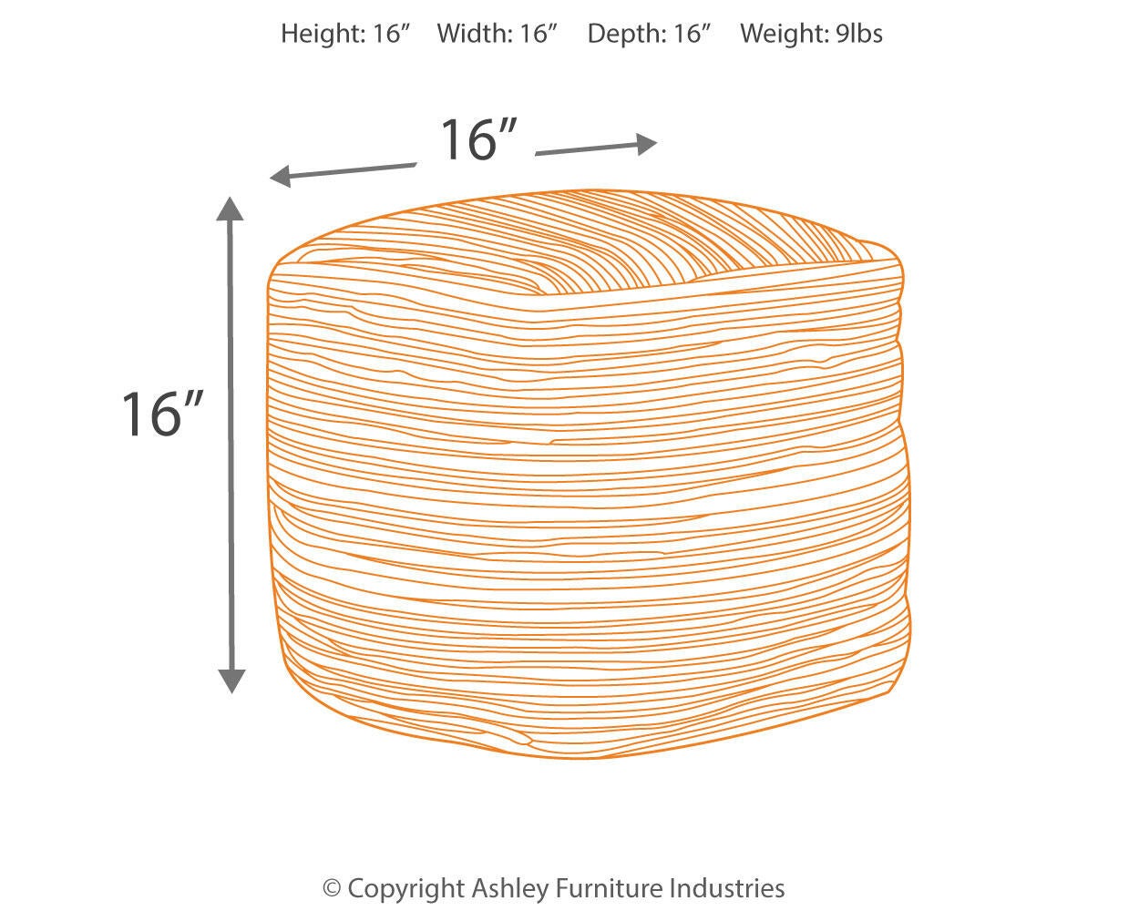 Absalom Pouf - Discount Furniture Connection