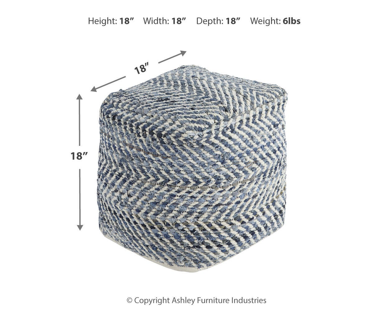 Chevron Pouf - Discount Furniture Connection