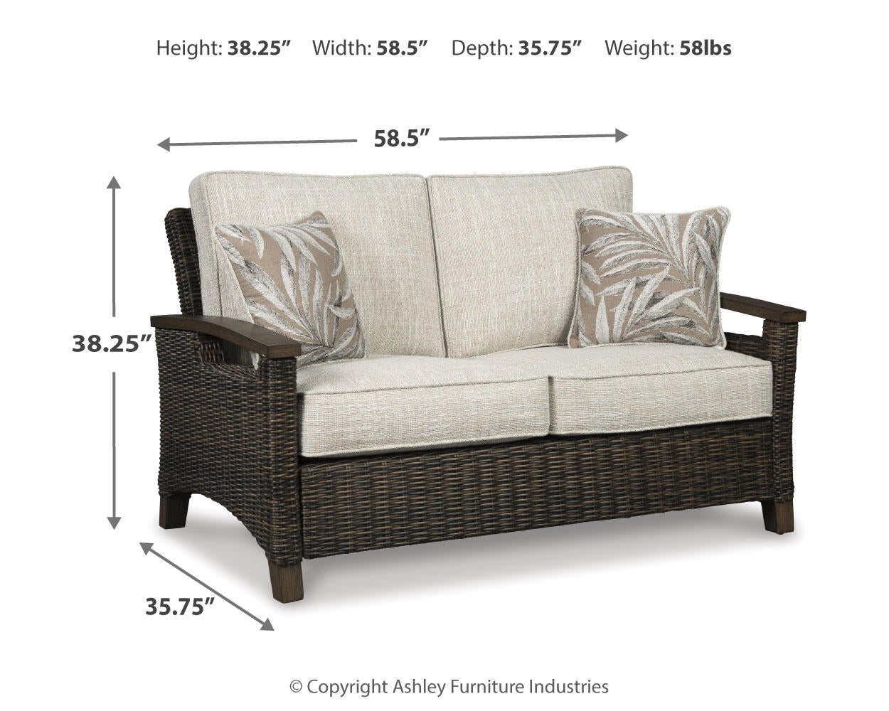 Paradise Trail Loveseat w/Cushion - Discount Furniture Connection