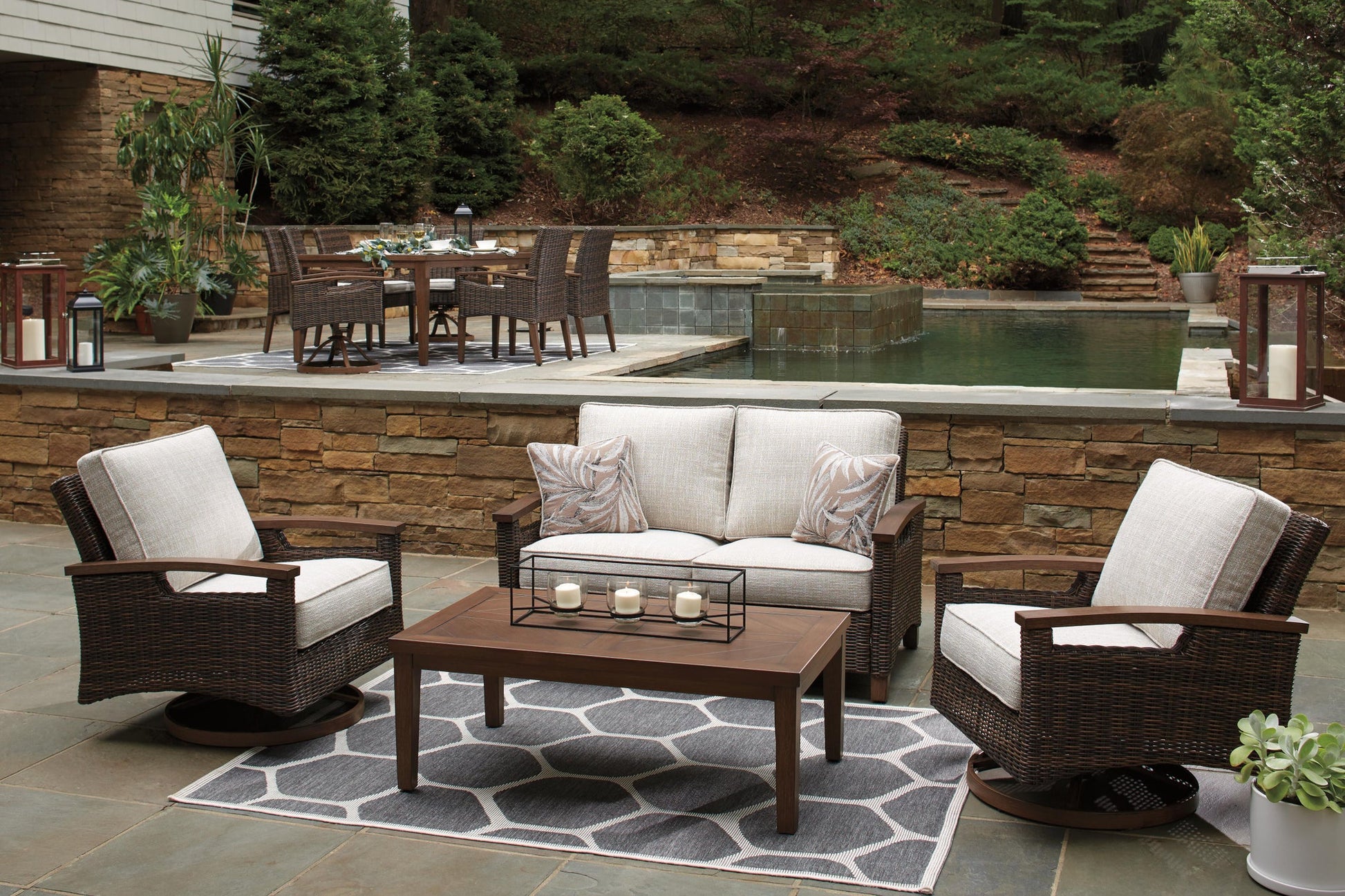 Paradise Trail Loveseat w/Cushion - Discount Furniture Connection