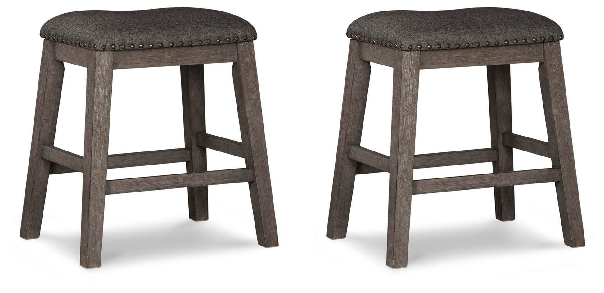 Caitbrook Upholstered Stool (2/CN) - Discount Furniture Connection
