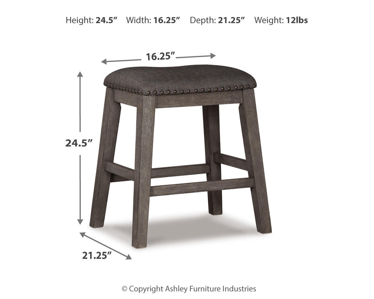 Caitbrook Upholstered Stool (2/CN) - Discount Furniture Connection