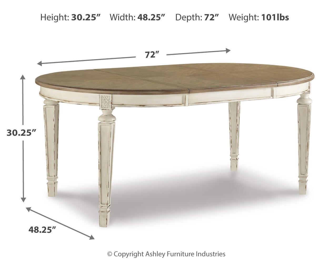 Realyn Oval Dining Room EXT Table - Discount Furniture Connection
