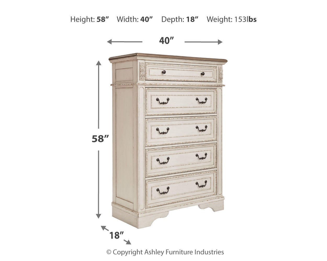 Realyn Five Drawer Chest - Discount Furniture Connection
