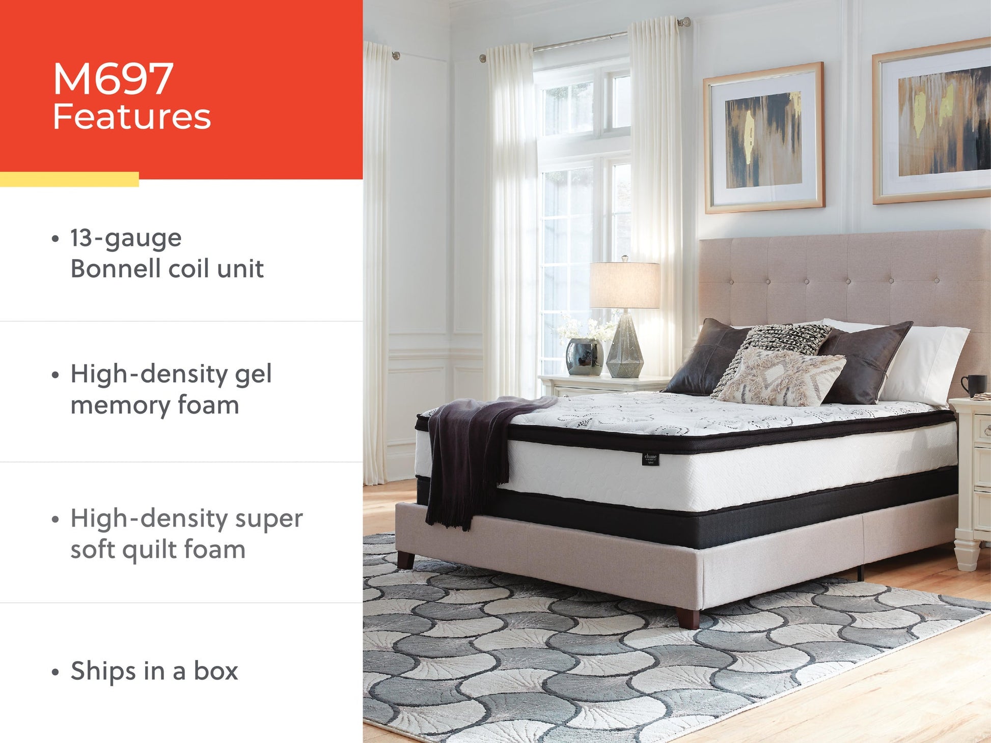 Chime 12 Inch Hybrid  Mattress - Discount Furniture Connection