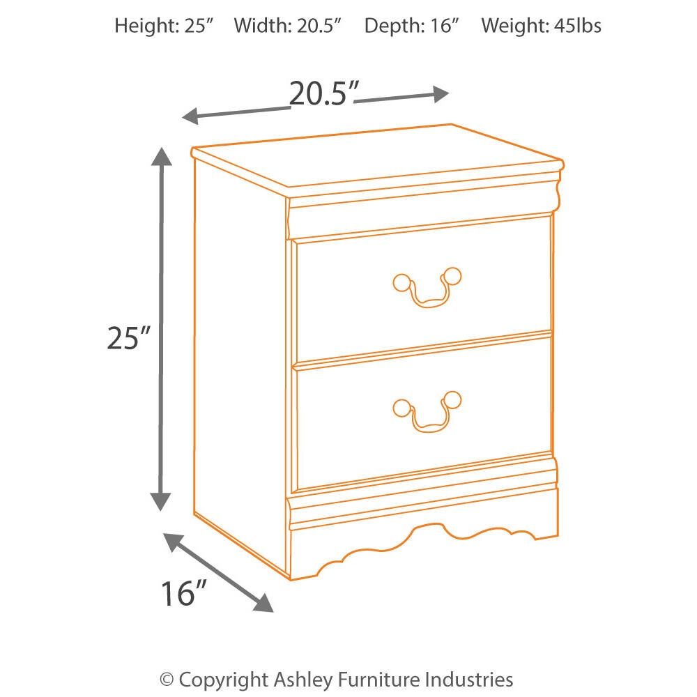 Huey Vineyard Two Drawer Night Stand - Discount Furniture Connection