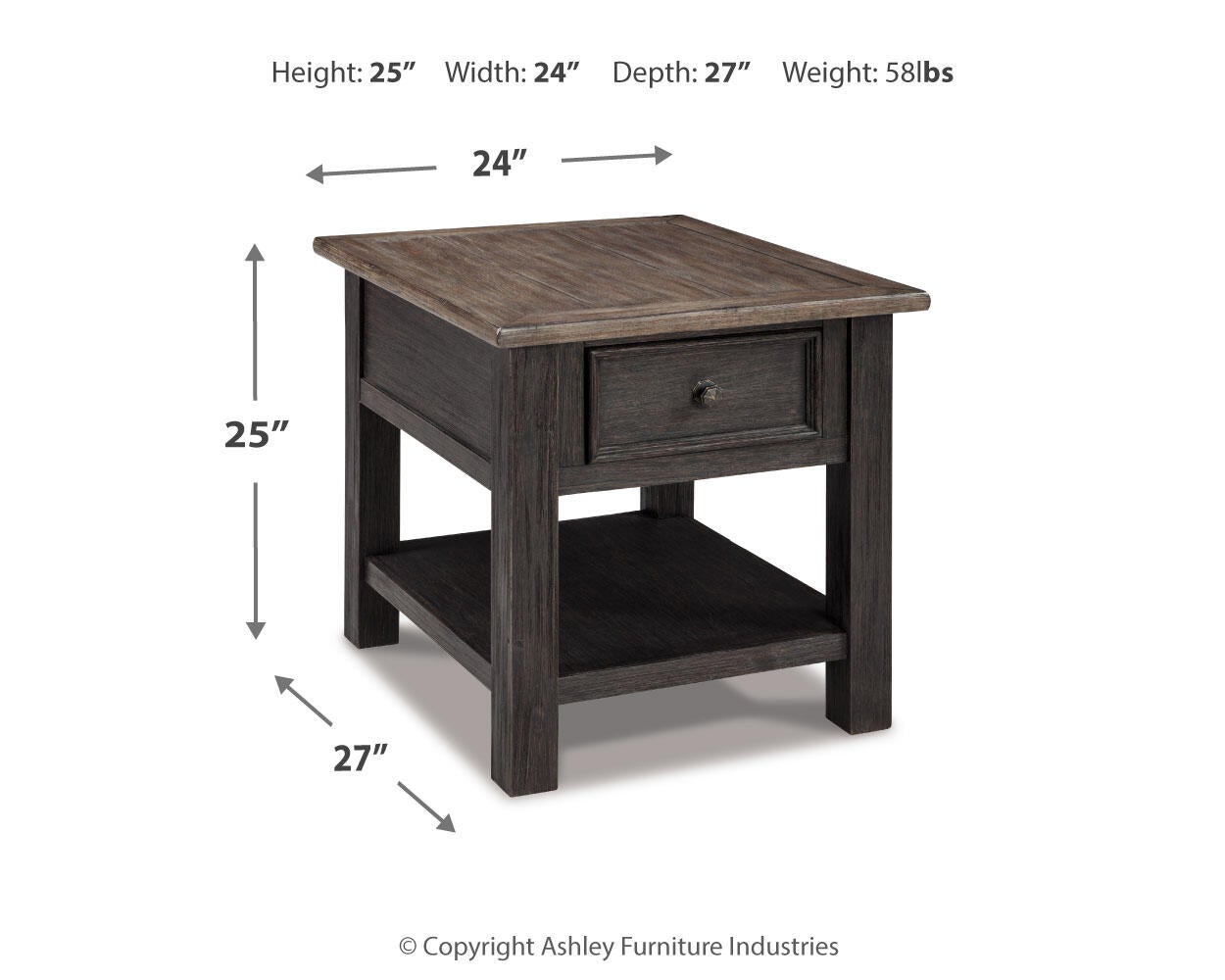 Tyler Creek Rectangular End Table - Discount Furniture Connection