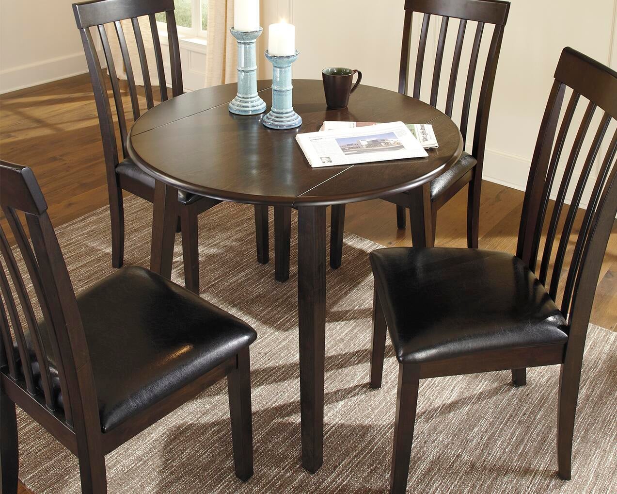 Hammis Round DRM Drop Leaf Table - Discount Furniture Connection