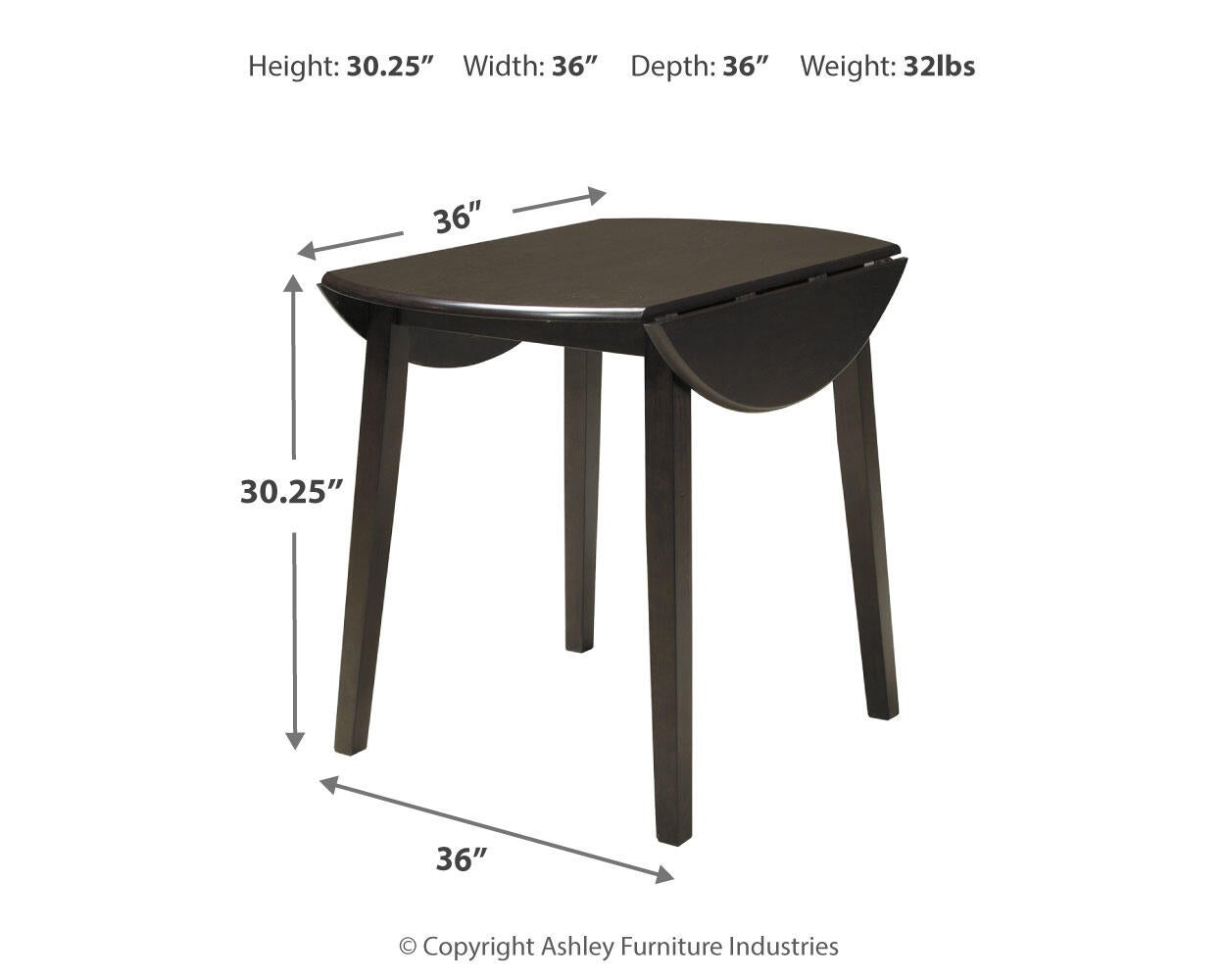 Hammis Round DRM Drop Leaf Table - Discount Furniture Connection