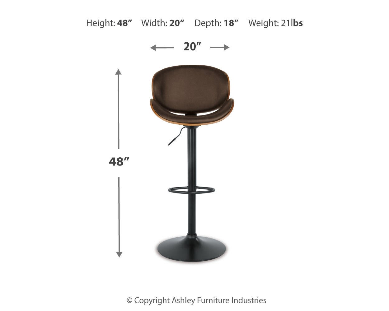 Bellatier Tall UPH Swivel Barstool(1/CN) - Discount Furniture Connection
