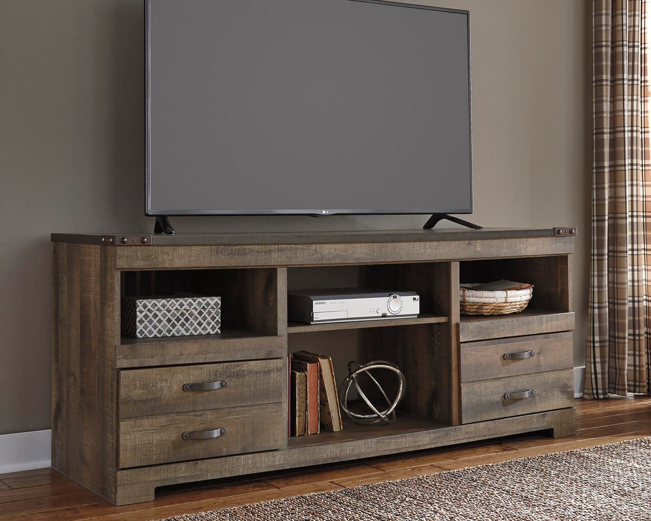 Trinell LG TV Stand w/Fireplace Option - Discount Furniture Connection