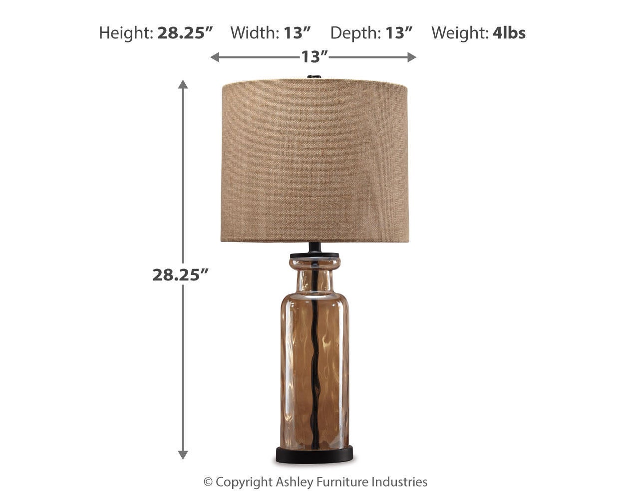 Laurentia Glass Table Lamp (1/CN) - Discount Furniture Connection