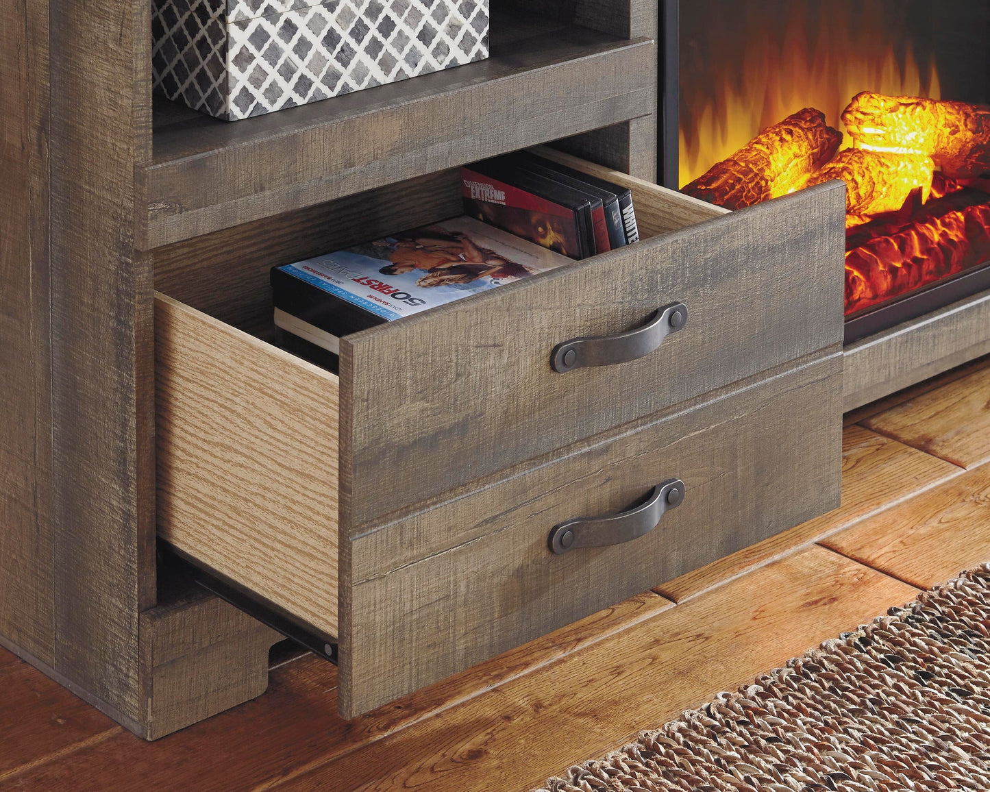 Trinell LG TV Stand w/Fireplace Option - Discount Furniture Connection