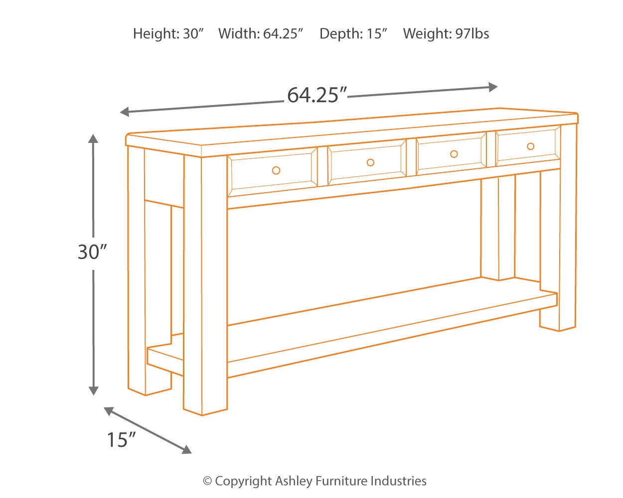 Gavelston Sofa Table - Discount Furniture Connection
