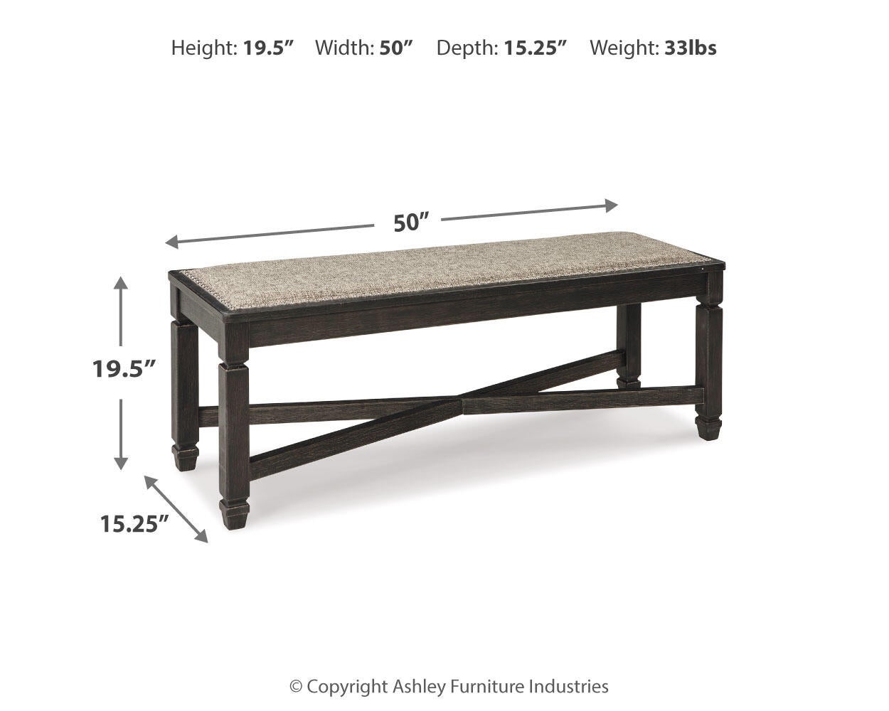 Tyler Creek Upholstered Bench - Discount Furniture Connection