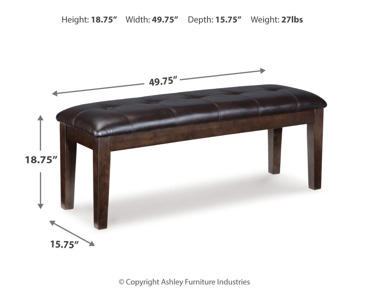 Haddigan Large UPH Dining Room Bench - Discount Furniture Connection