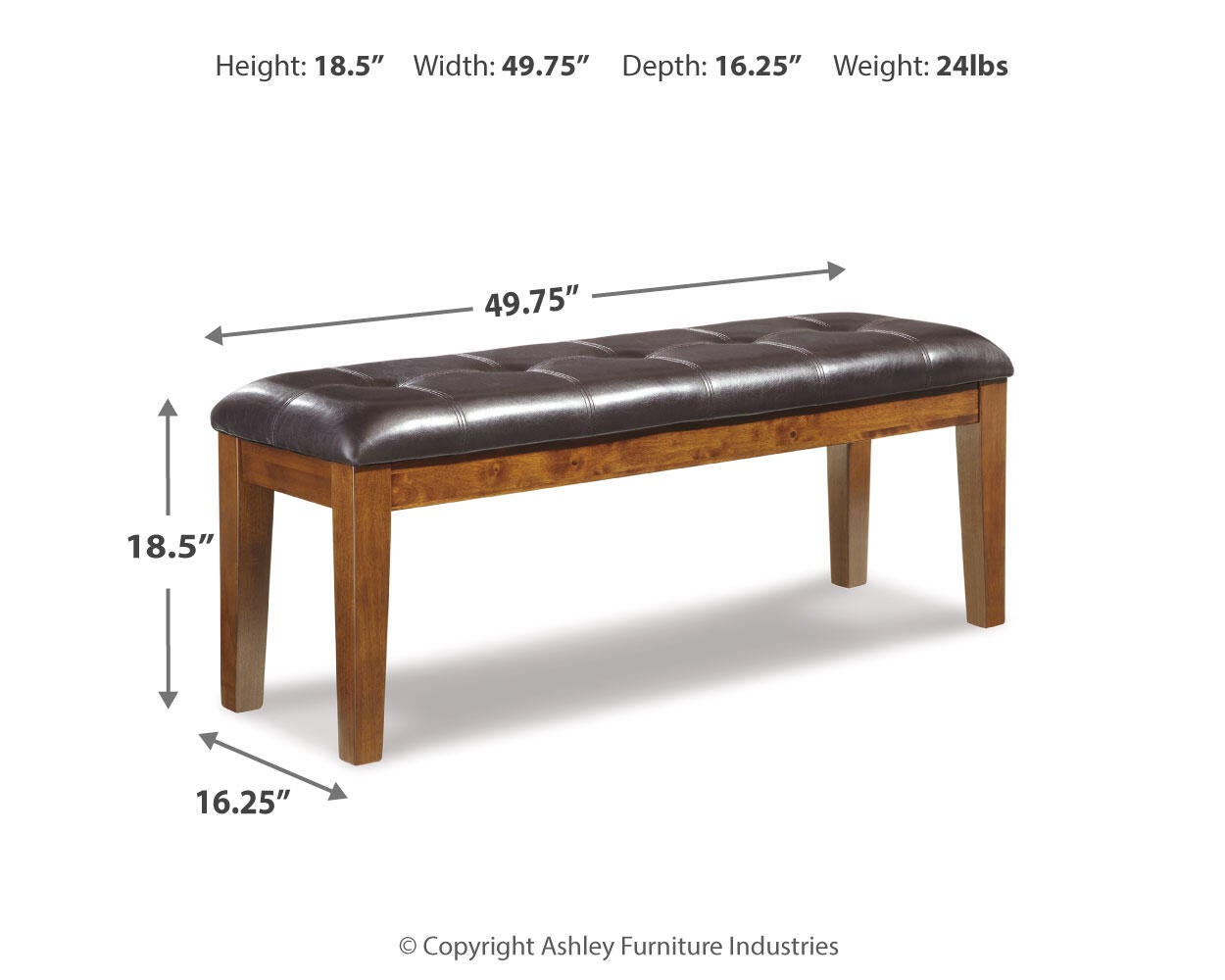 Ralene Large UPH Dining Room Bench - Discount Furniture Connection