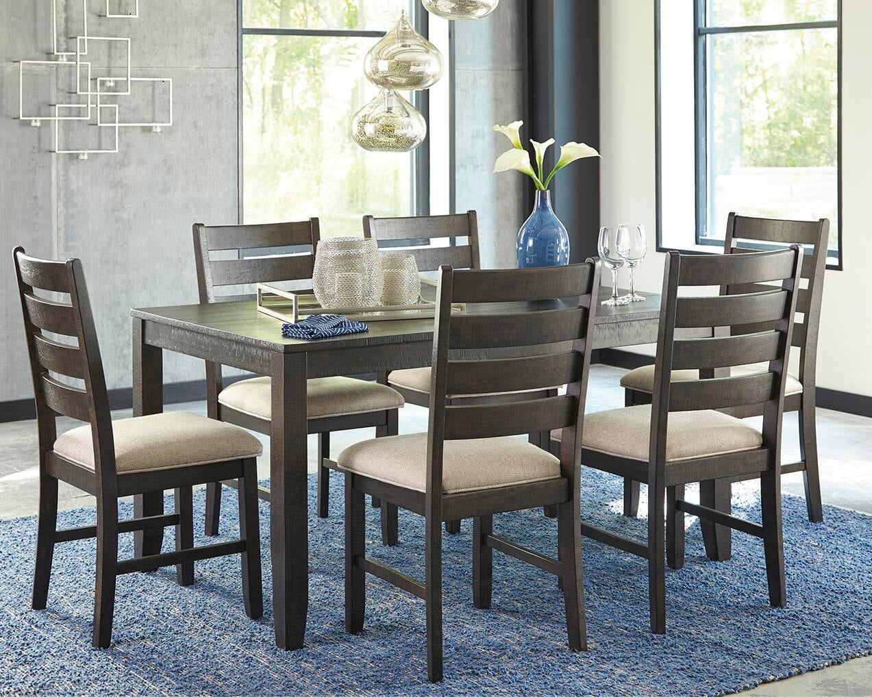 Rokane Dining Room Table Set (7/CN) - Discount Furniture Connection