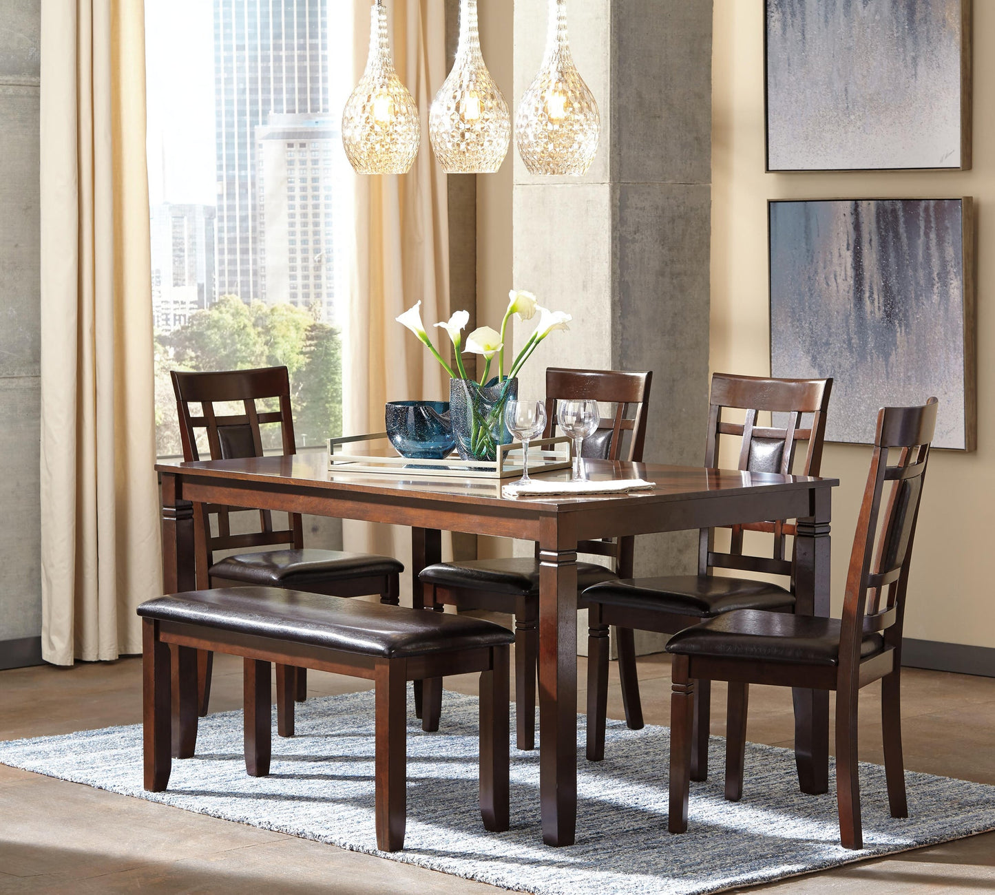 Bennox Dining Room Table Set (6/CN) - Discount Furniture Connection