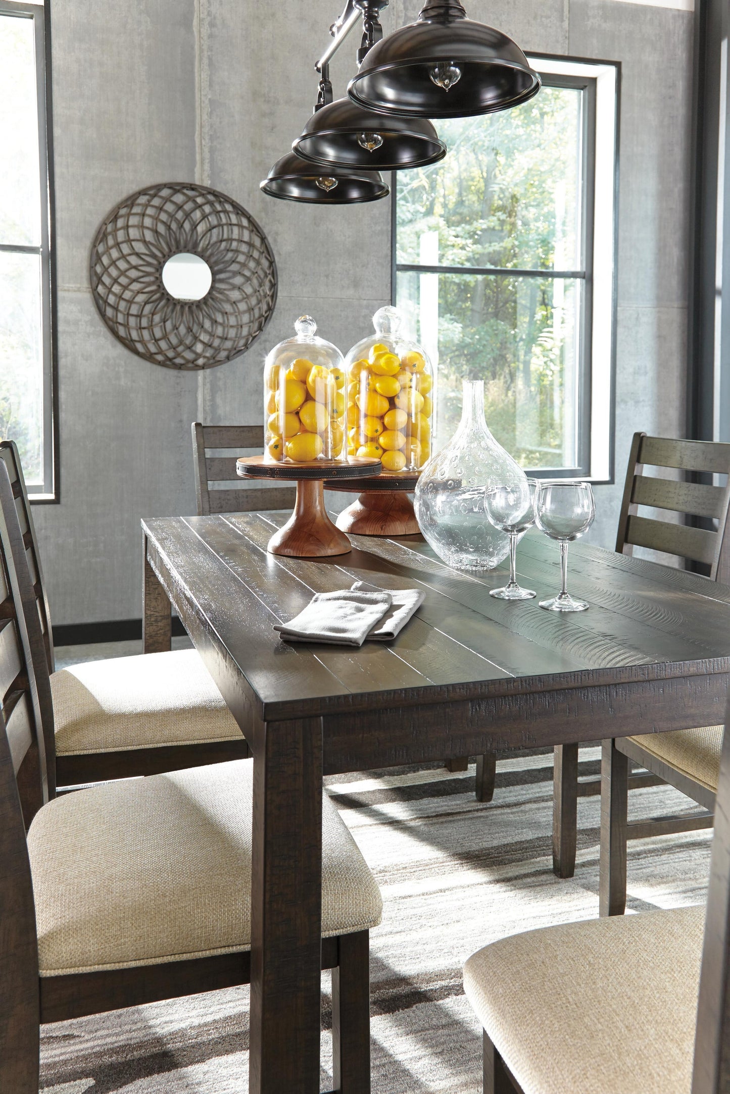 Rokane Dining Room Table Set (7/CN) - Discount Furniture Connection