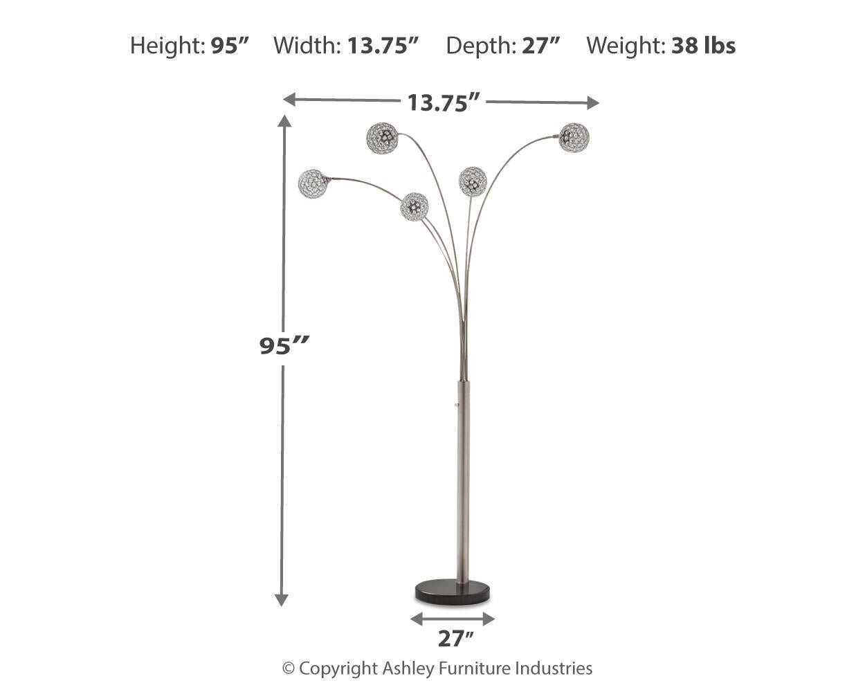 Winter Metal Arc Lamp (1/CN) - Discount Furniture Connection