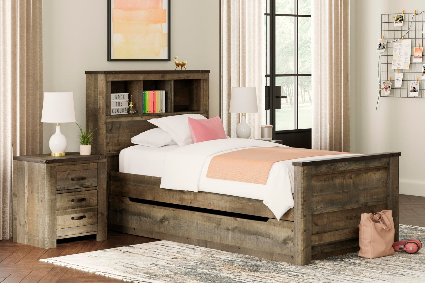 Trinell Twin Bookcase Bed with 1 Large Storage Drawer - Discount Furniture Connection