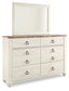 Willowton Dresser and Mirror - Discount Furniture Connection
