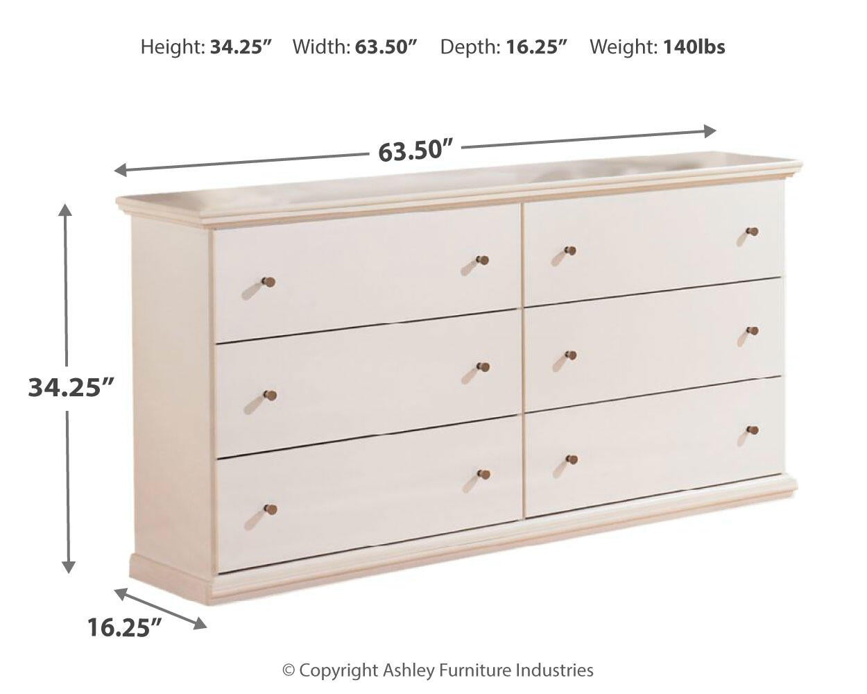 Bostwick Shoals Six Drawer Dresser - Discount Furniture Connection