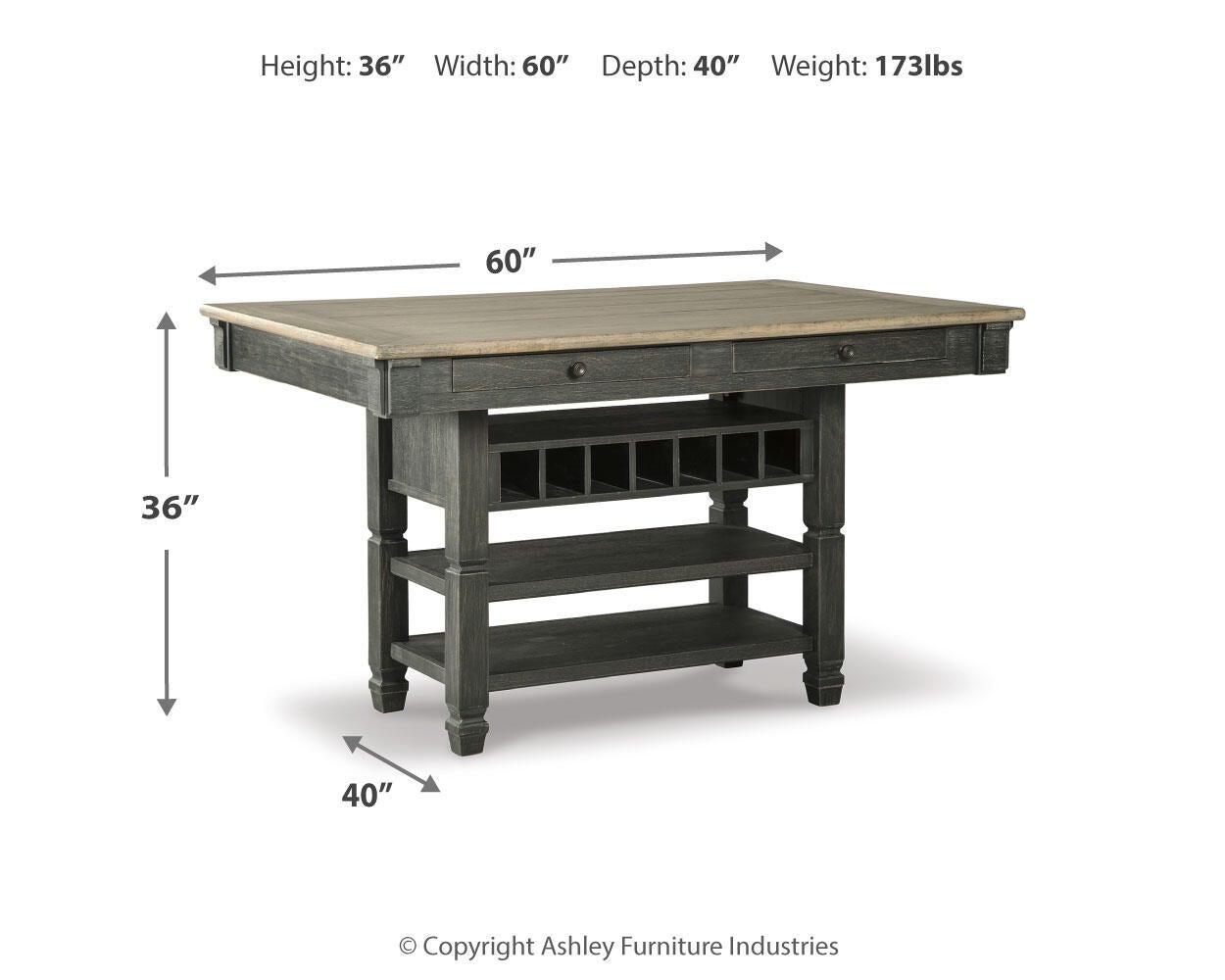 Tyler Creek RECT Dining Room Counter Table - Discount Furniture Connection