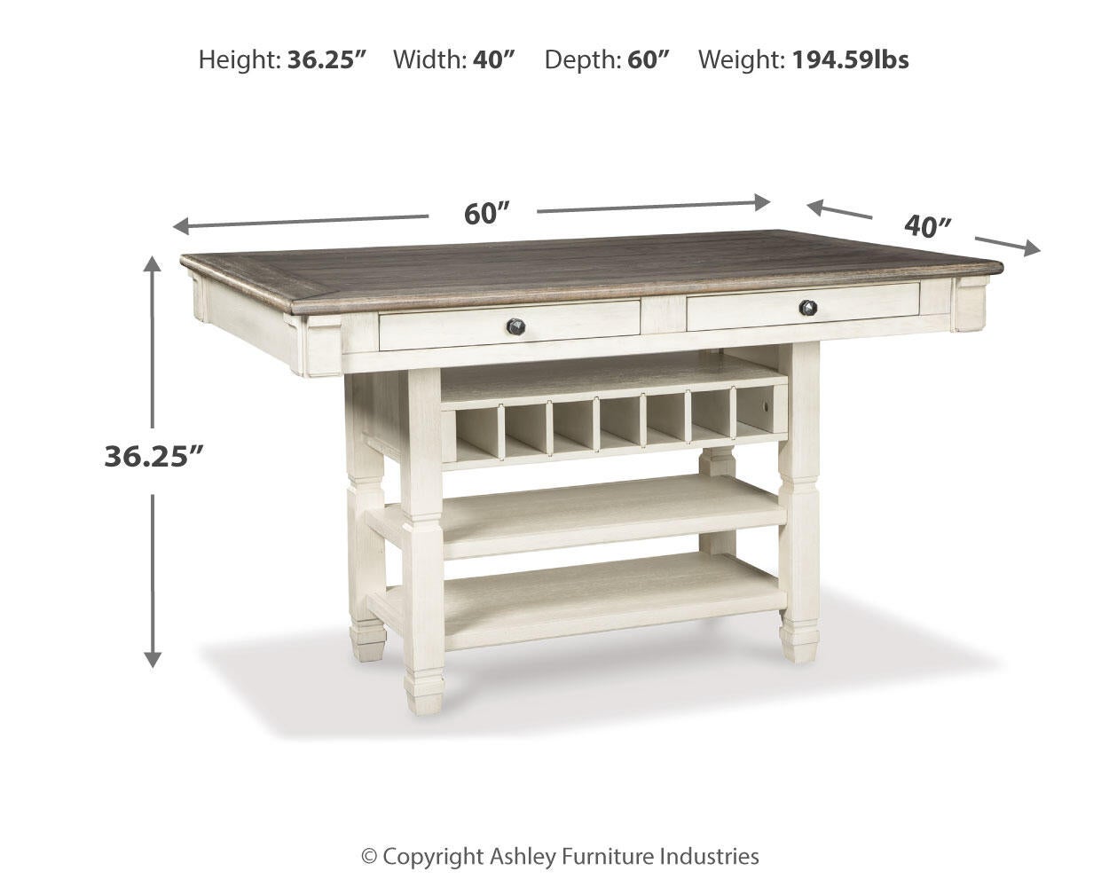 Bolanburg RECT Dining Room Counter Table - Discount Furniture Connection
