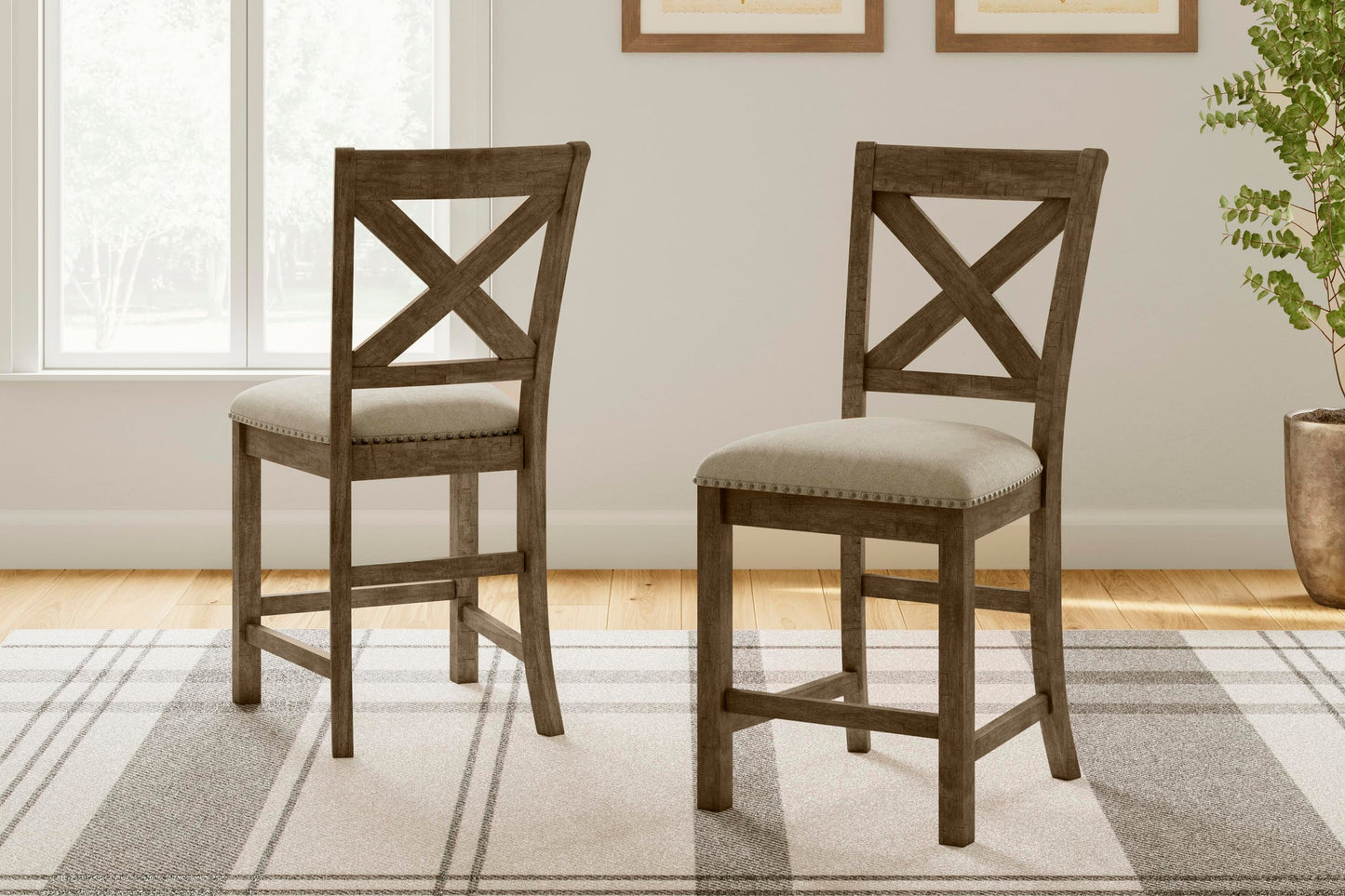 Moriville Upholstered Barstool (2/CN) - Discount Furniture Connection