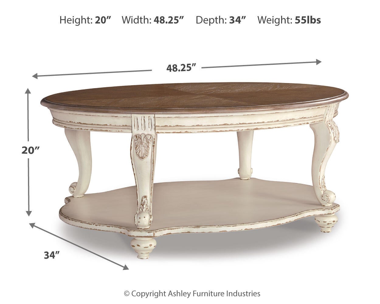 Realyn Oval Cocktail Table - Discount Furniture Connection