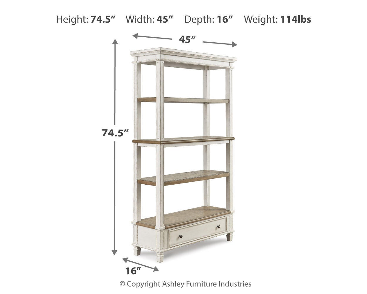 Realyn Bookcase - Discount Furniture Connection