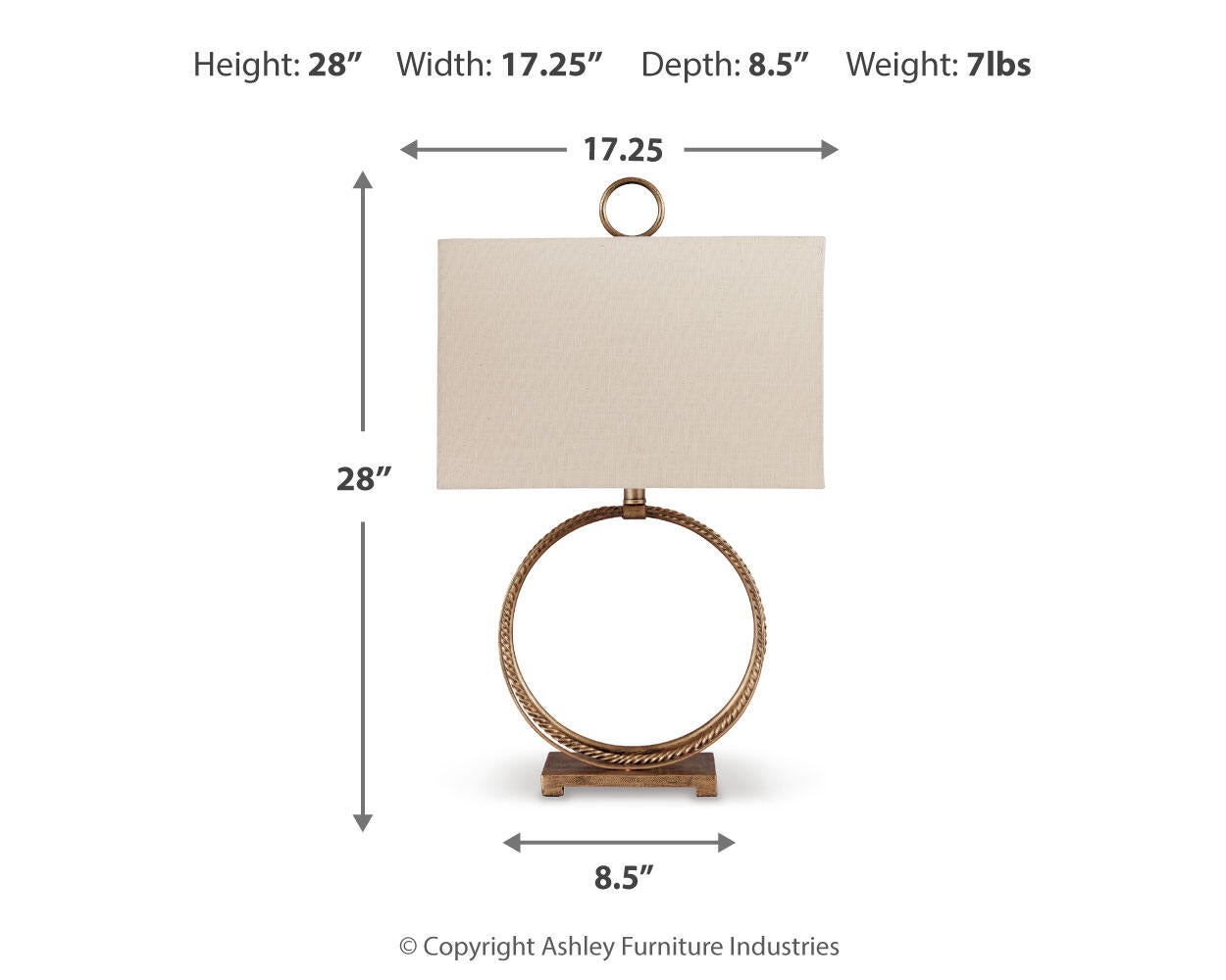 Mahala Metal Table Lamp (1/CN) - Discount Furniture Connection