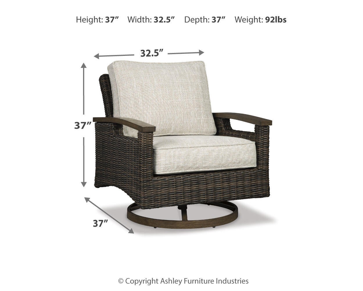 Paradise Trail Swivel Lounge Chair (2/CN) - Discount Furniture Connection