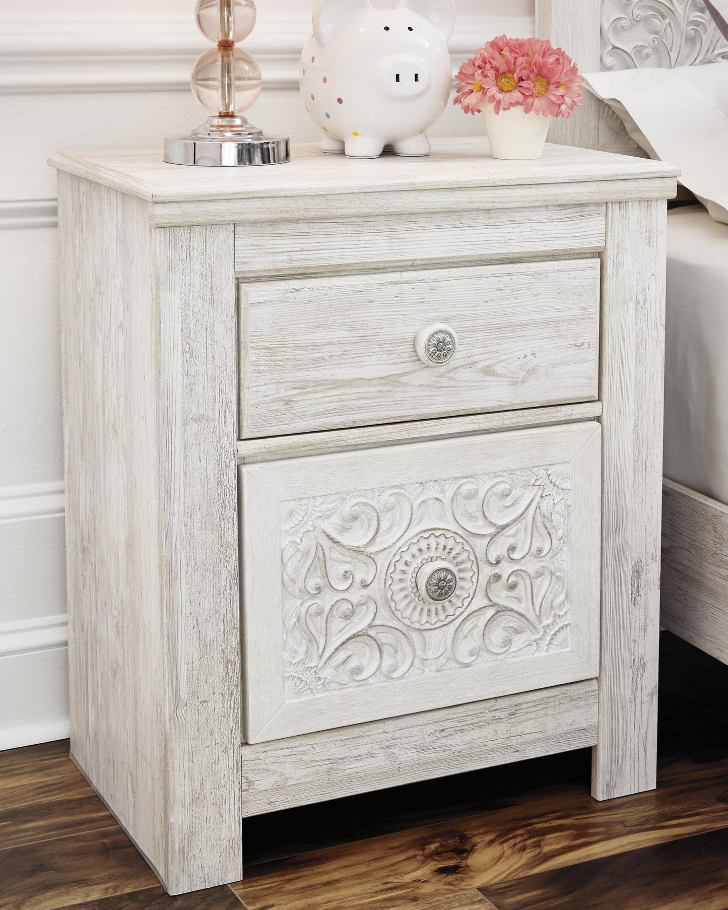 Paxberry Two Drawer Night Stand - Discount Furniture Connection