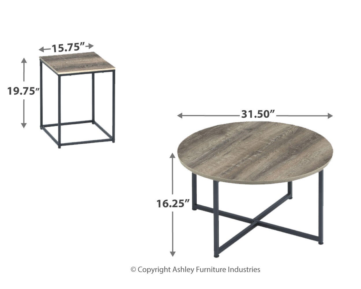 Wadeworth Occasional Table Set (3/CN) - Discount Furniture Connection