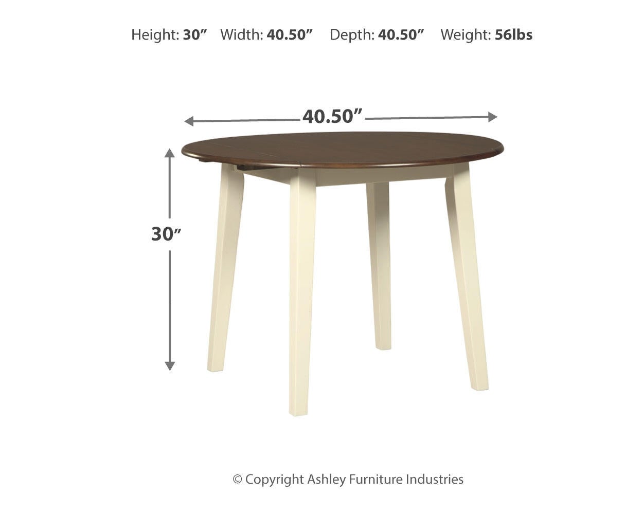 Woodanville Round DRM Drop Leaf Table - Discount Furniture Connection
