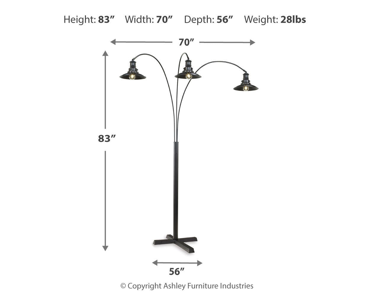 Sheriel Metal Arc Lamp (1/CN) - Discount Furniture Connection