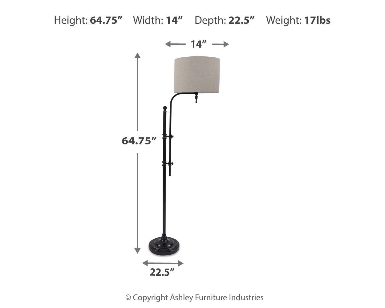 Anemoon Metal Floor Lamp (1/CN) - Discount Furniture Connection