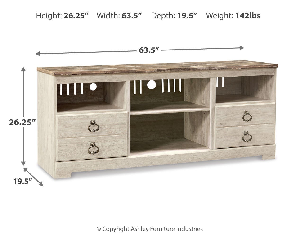 Willowton LG TV Stand w/Fireplace Option - Discount Furniture Connection