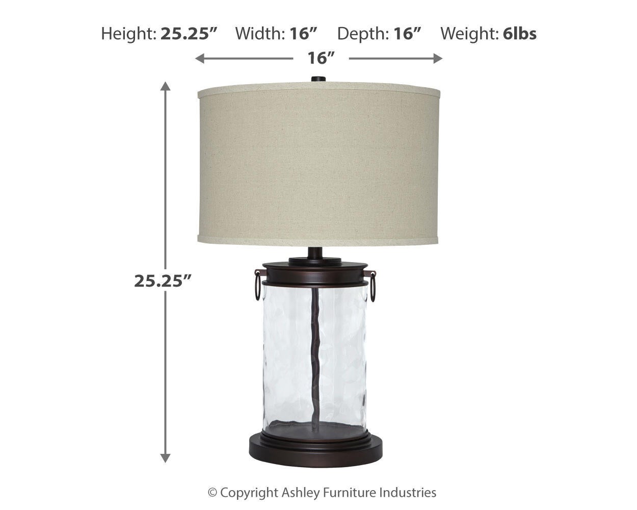 Tailynn Glass Table Lamp (1/CN) - Discount Furniture Connection